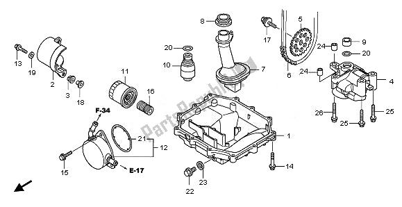 Toutes les pièces pour le Carter D'huile Et Pompe à Huile du Honda CB 1000 RA 2011