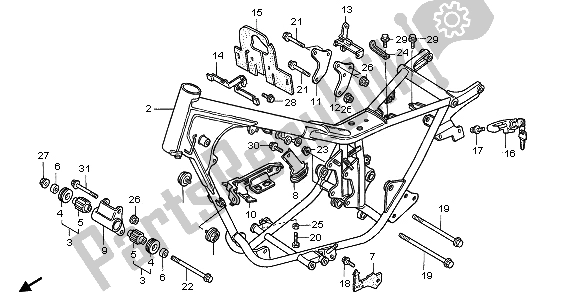 All parts for the Frame Body of the Honda CMX 250C 1996