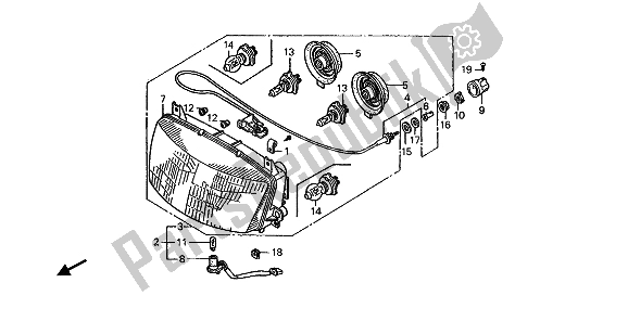 Todas las partes para Faro (eu) de Honda ST 1100 1990