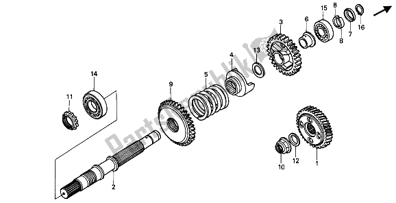 All parts for the Final Shaft of the Honda GL 1500 SE 1994