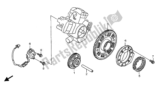 All parts for the Pulse Generator & Starting Clutch of the Honda XL 1000V 2011