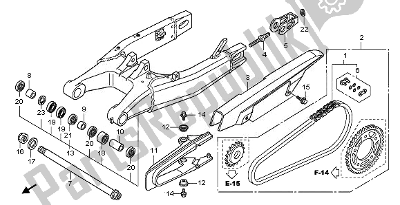 Tutte le parti per il Forcellone del Honda CB 600 FA Hornet 2011