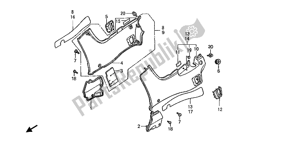 Todas las partes para Cubierta Lateral de Honda ST 1100A 1993