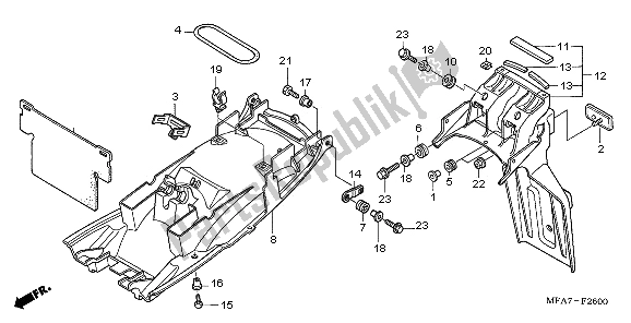 Todas las partes para Guardabarros Trasero de Honda CBF 1000A 2006