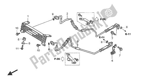 Tutte le parti per il Radiatore Dell'olio del Honda VFR 800A 2005