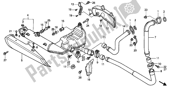 Tutte le parti per il Silenziatore Di Scarico del Honda PC 800 1989