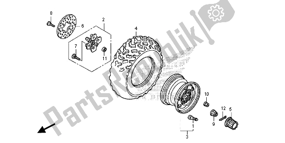 All parts for the Front Wheel of the Honda TRX 420 FA Fourtrax Rancher AT 2013