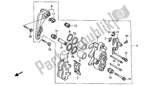 Tutte le parti per il Pinza Freno Anteriore del Honda XL 600V Transalp 1990