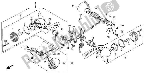 Tutte le parti per il Winker del Honda VT 1100C 1994