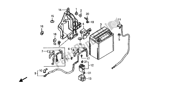 All parts for the Battery of the Honda ST 1100A 1992