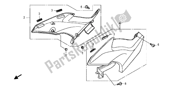 All parts for the Side Cover of the Honda CBF 1000F 2012