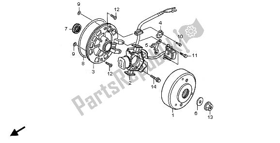 Wszystkie części do Generator Honda CRF 70F 2010