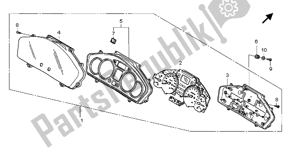 All parts for the Meter (kmh) of the Honda NT 700V 2007