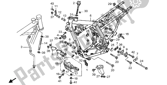 All parts for the Frame Body of the Honda NX 650 1995