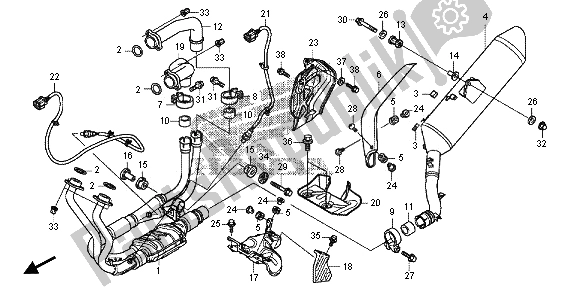 Tutte le parti per il Silenziatore Di Scarico del Honda VFR 1200 XD 2013