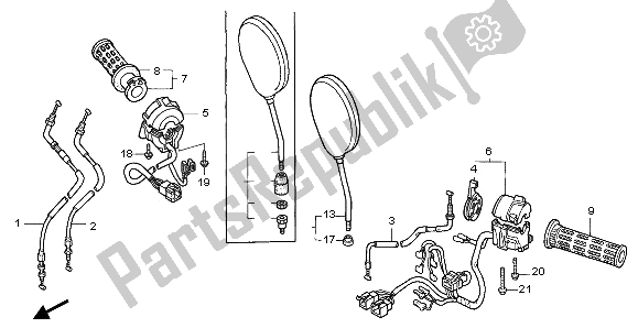 Todas las partes para Cable E Interruptor de Honda CB 1000F 1995