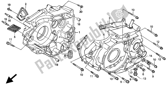 Todas las partes para Caja Del Cigüeñal de Honda XR 250R 1994