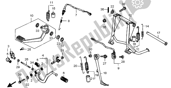 All parts for the Pedal & Stand of the Honda ST 1100A 1996
