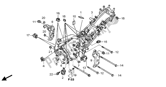 Tutte le parti per il Corpo Del Telaio del Honda CBF 500A 2006