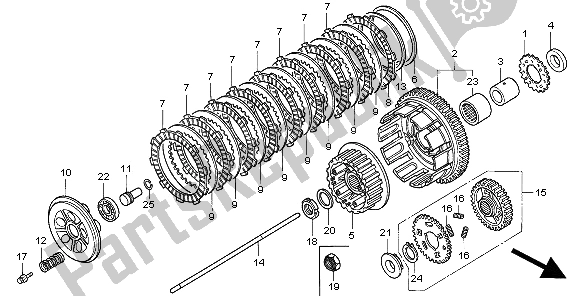 All parts for the Clutch of the Honda VF 750C 1997