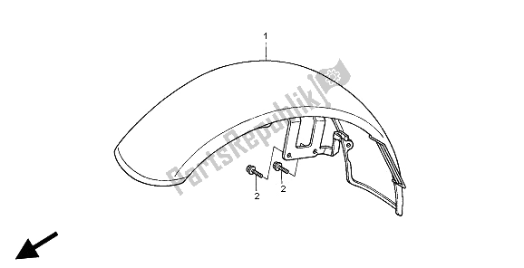 All parts for the Front Fender of the Honda VT 600C 1997