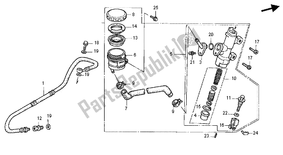 All parts for the Fr Brake Master Cylinder of the Honda RVF 400R 1996