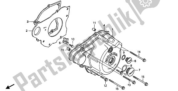 Tutte le parti per il Coperchio Carter Sinistro del Honda CB 250 1992