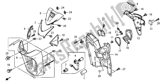 Tutte le parti per il Copertura Frontale del Honda SH 300 RA 2012