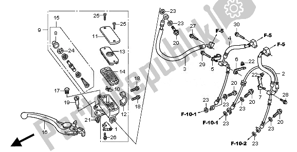 Tutte le parti per il Fr. Pompa Freno del Honda CBR 600 FA 2011