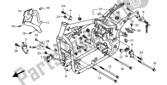 All parts for the Frame Body of the Honda VT 750C2S 2010