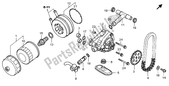 Toutes les pièces pour le Filtre à Huile Et Pompe à Huile du Honda NT 700 VA 2006