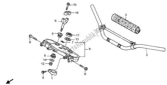 Tutte le parti per il Gestire Il Tubo E Il Ponte Superiore del Honda CRF 450X 2006