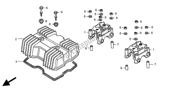 All parts for the Cylinder Head Cover of the Honda CMX 250C 1998