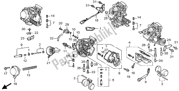 Tutte le parti per il Carburatore (parti Componenti) del Honda VF 750C 1997