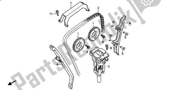 All parts for the Cam Chain & Tensioner of the Honda CBR 1000F 1993