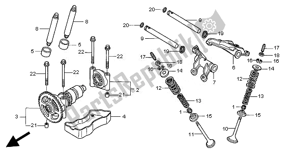 Tutte le parti per il Albero A Camme E Valvola del Honda TRX 680 FA Fourtrax Rincon 2010