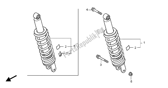 Toutes les pièces pour le Coussin Arrière du Honda CBF 250 2006