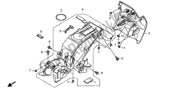 Todas las partes para Guardabarros Trasero de Honda NT 700V 2006