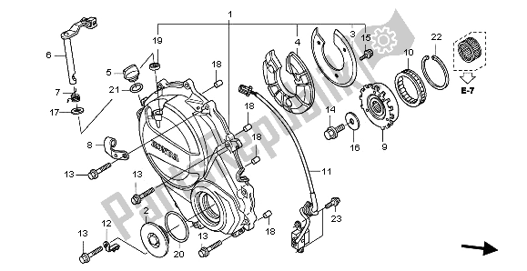 All parts for the Right Crankcase Cover of the Honda CBF 600N 2009