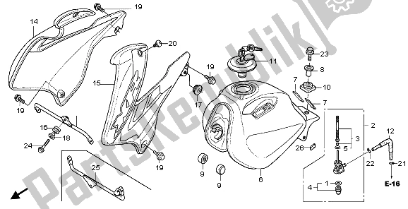 Tutte le parti per il Serbatoio Di Carburante del Honda XR 125L 2006