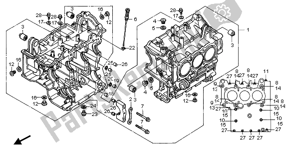 Toutes les pièces pour le Bloc-cylindres du Honda GL 1500A 1995