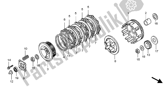 All parts for the Clutch of the Honda CBR 125 RW 2005