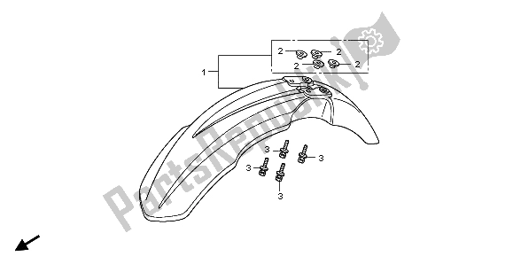 All parts for the Front Fender of the Honda CRF 150R SW 2007