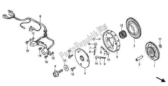 All parts for the Pulse Generator of the Honda VFR 750F 1994