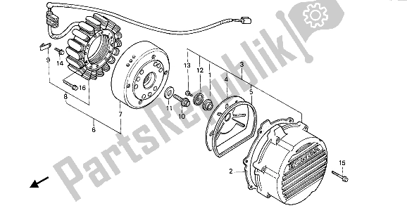 Todas las partes para Generador de Honda VFR 750F 1987