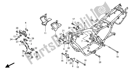 All parts for the Frame Body of the Honda CB 750F2 2001