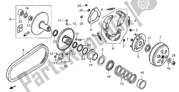 Tutte le parti per il Faccia Guidata del Honda PES 125 2010