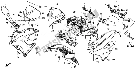 Alle onderdelen voor de Kap van de Honda XL 125V 2008