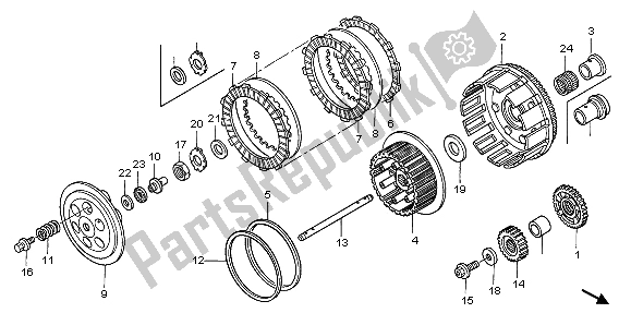 Todas las partes para Embrague de Honda TRX 450R Sportrax 37 KW TE 30U Australia 2004