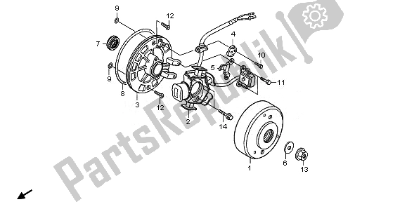 Tutte le parti per il Generatore del Honda CRF 70F 2011